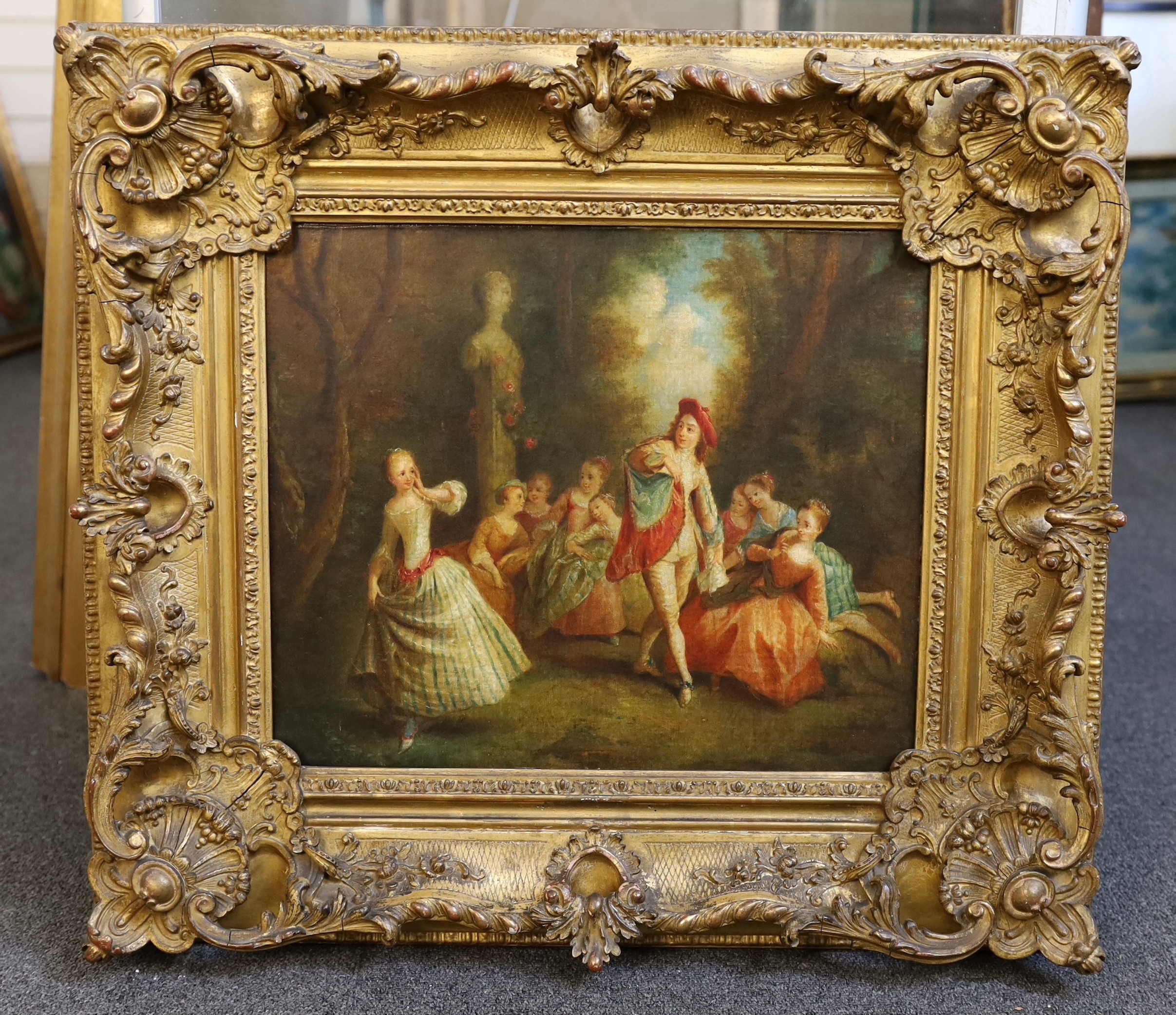Follower of Jean-Honoré Fragonard (French, 1732-1806), oil on canvas, Fête champêtre, 34 x 41cm